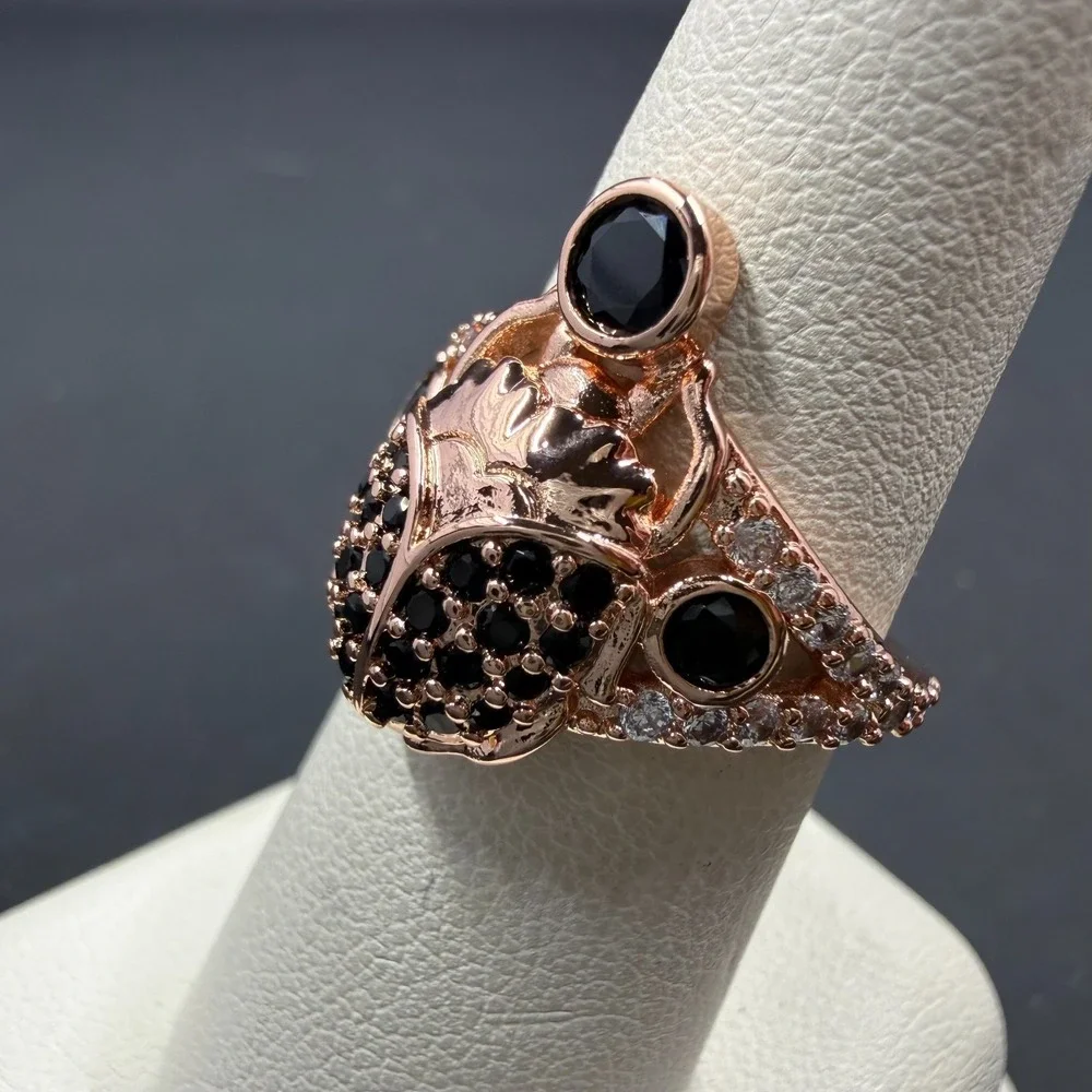 Bomb Party The Ring of‎ Immortality Size 6 Ring Black Onyx CZ RBP2639 Rose Gold